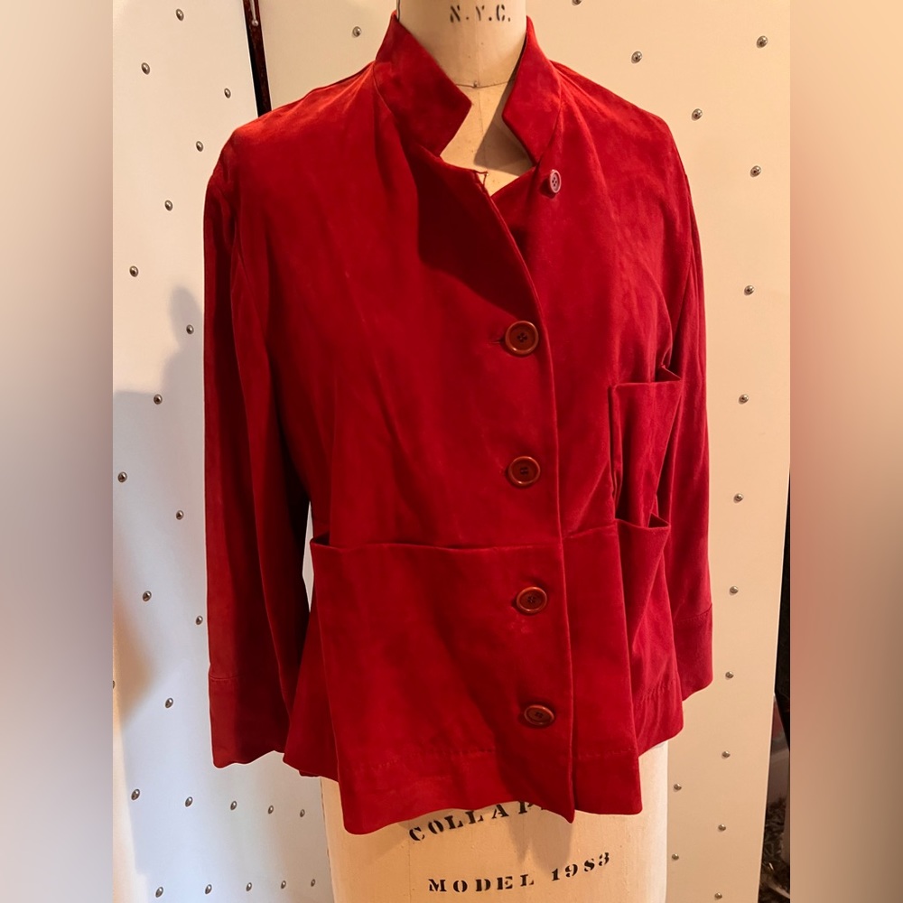 Urban Zen Red fine gauge suede cropped jacket